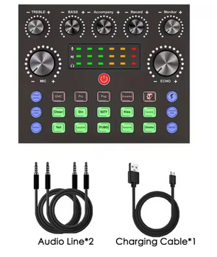 Podcast Set met Microfoon – Live Sound Card Audio Interface voor Streaming en Opname