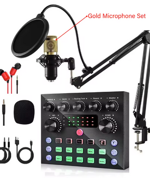 Podcast Set met Microfoon – Live Sound Card Audio Interface voor Streaming en Opname