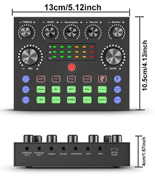 Podcast Set met Microfoon – Live Sound Card Audio Interface voor Streaming en Opname