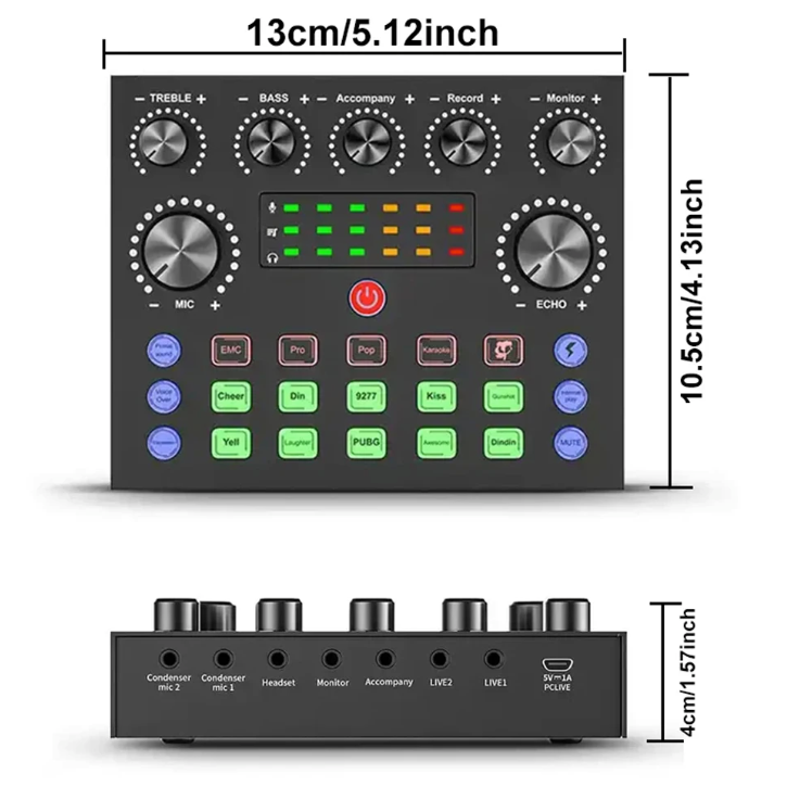 Podcast Set met Microfoon – Live Sound Card Audio Interface voor Streaming en Opname