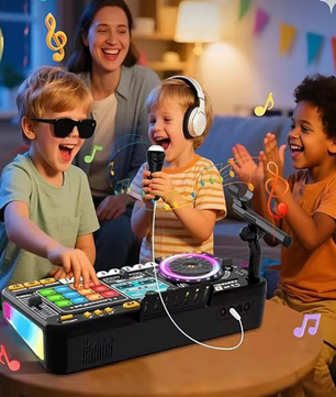 Kinder DJ Mixer met Microfoon – Bluetooth Muziekset met Keyboard en Lichteffecten