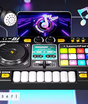 Kinder DJ Mixer met Microfoon – Bluetooth Muziekset met Keyboard en Lichteffecten