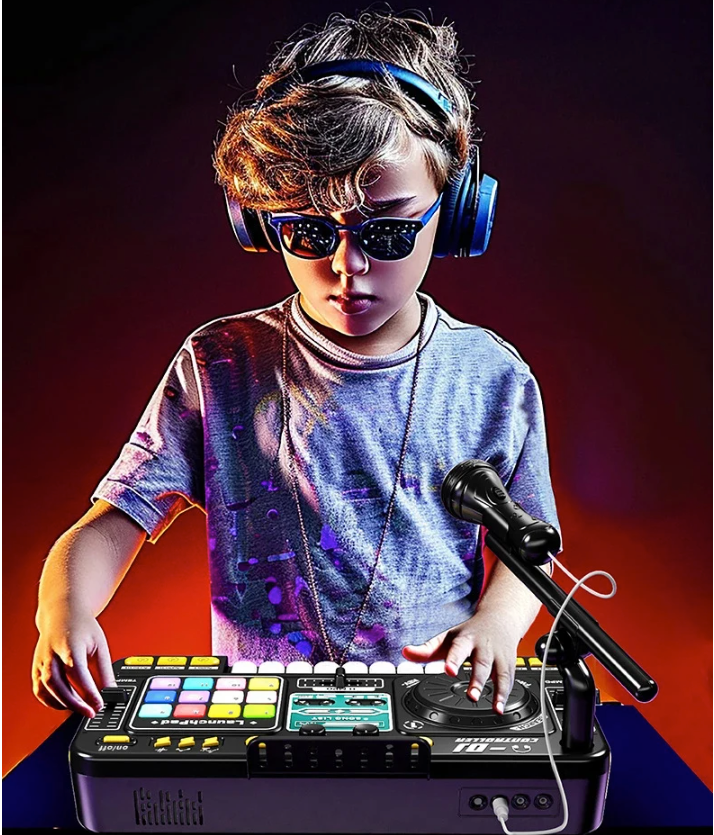 Kinder DJ Mixer met Microfoon – Bluetooth Muziekset met Keyboard en Lichteffecten