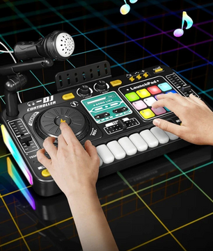 Kinder DJ Mixer met Microfoon – Bluetooth Muziekset met Keyboard en Lichteffecten