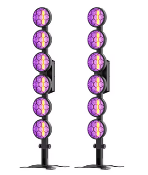 Set van 2 Retro LED Stage Lights 300W – RGB COB Lineaire DJ Verlichting met DMX