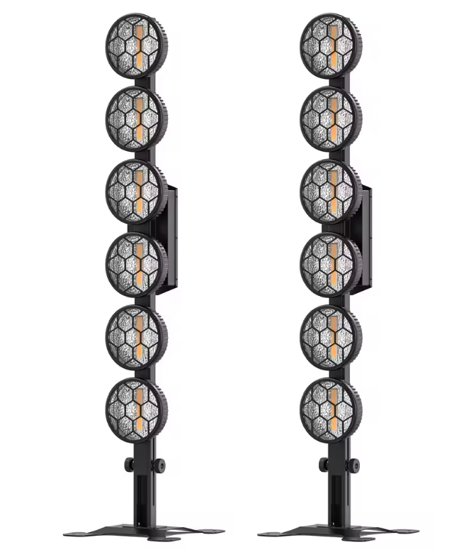 Set van 2 Retro LED Stage Lights 300W – RGB COB Lineaire DJ Verlichting met DMX