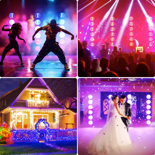 Set van 2 Retro LED Stage Lights 300W – RGB COB Lineaire DJ Verlichting met DMX