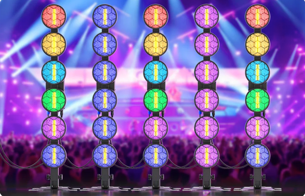 Set van 2 Retro LED Stage Lights 300W – RGB COB Lineaire DJ Verlichting met DMX
