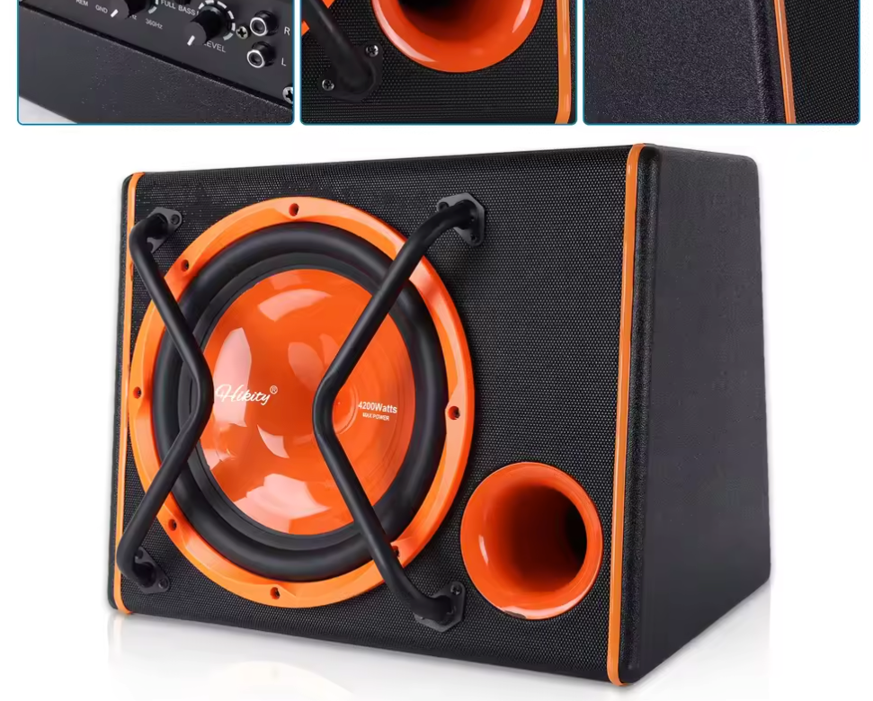 12 Inch Actieve Subwoofer 4200W – Slim Car Audio Bass Speaker met Versterker