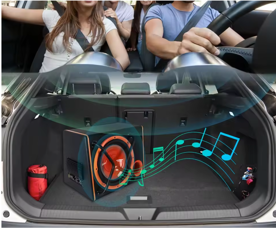 12 Inch Actieve Subwoofer 4200W – Slim Car Audio Bass Speaker met Versterker