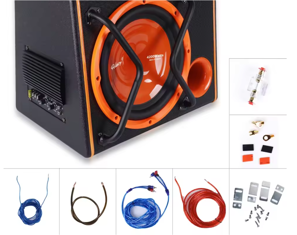 12 Inch Actieve Subwoofer 4200W – Slim Car Audio Bass Speaker met Versterker