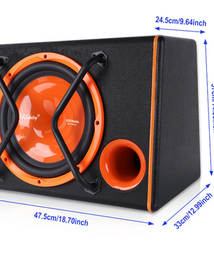 12 Inch Actieve Subwoofer 4200W – Slim Car Audio Bass Speaker met Versterker
