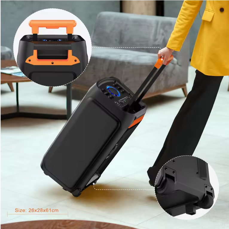 Karaoke Set met 2 Draadloze Microfoons – Bluetooth Party Speaker met Disco Licht