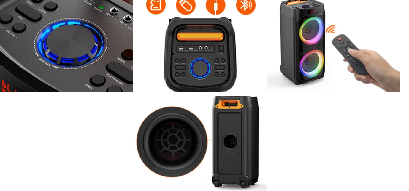 Karaoke Set met 2 Draadloze Microfoons – Bluetooth Party Speaker met Disco Licht