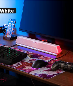 Gaming Soundbar met Microfoon – 7.1 Surround Bluetooth en USB RGB Desktop Speaker