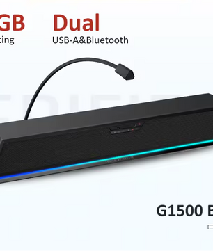 Gaming Soundbar met Microfoon – 7.1 Surround Bluetooth en USB RGB Desktop Speaker