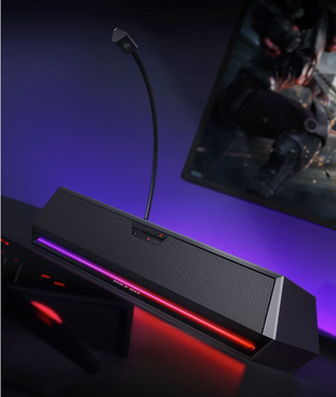 Gaming Soundbar met Microfoon – 7.1 Surround Bluetooth en USB RGB Desktop Speaker