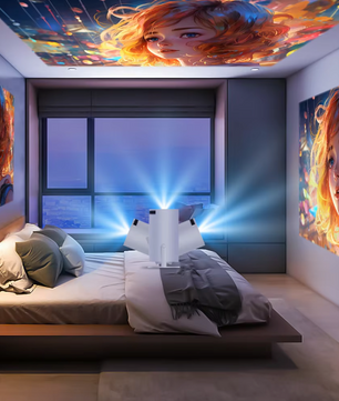 Mini Beamer 8K Smart Projector – Android 14 WiFi6 Bluetooth Home Cinema