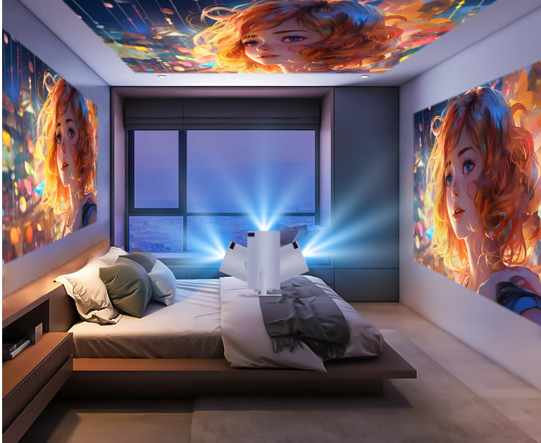 Mini Beamer 8K Smart Projector – Android 14 WiFi6 Bluetooth Home Cinema