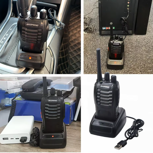 Set van 2 Walkie Talkies – PMR446 Portofoon met Headset en USB Lader