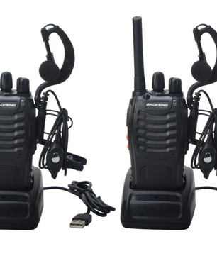 Set van 2 Walkie Talkies – PMR446 Portofoon met Headset en USB Lader