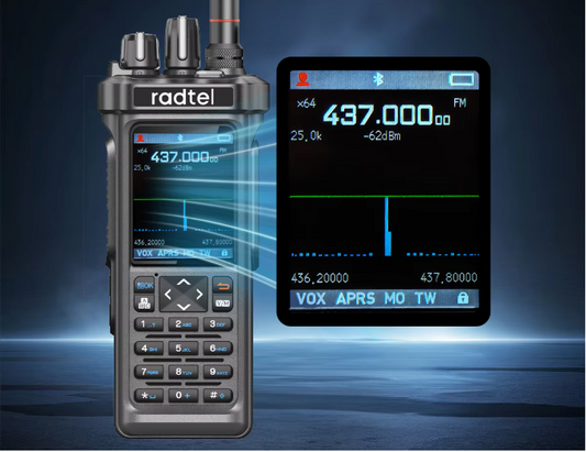 10W Walkie Talkie met GPS en Bluetooth – Multiband Portofoon met APRS en USB-C