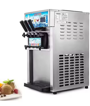 Commerciële Softijs Machine – 3 Smaken, 18L/u Capaciteit en LCD Display