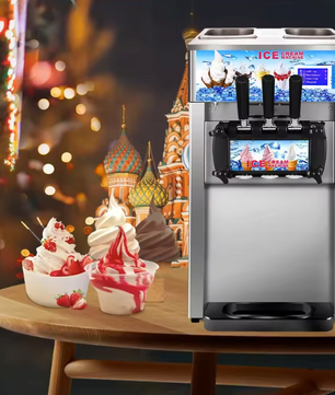 Commerciële Softijs Machine – 3 Smaken, 18L/u Capaciteit en LCD Display