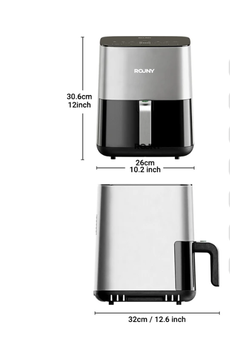 Airfryer 5L – Heteluchtfriteuse met Kijkvenster en Touch Bediening