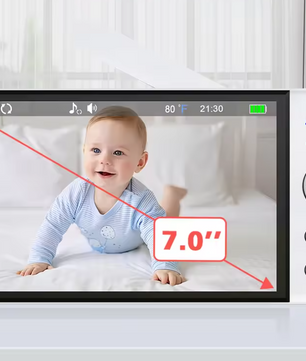 Babyfoon met Camera 7 Inch – 1080P HD Baby Monitor met Audio