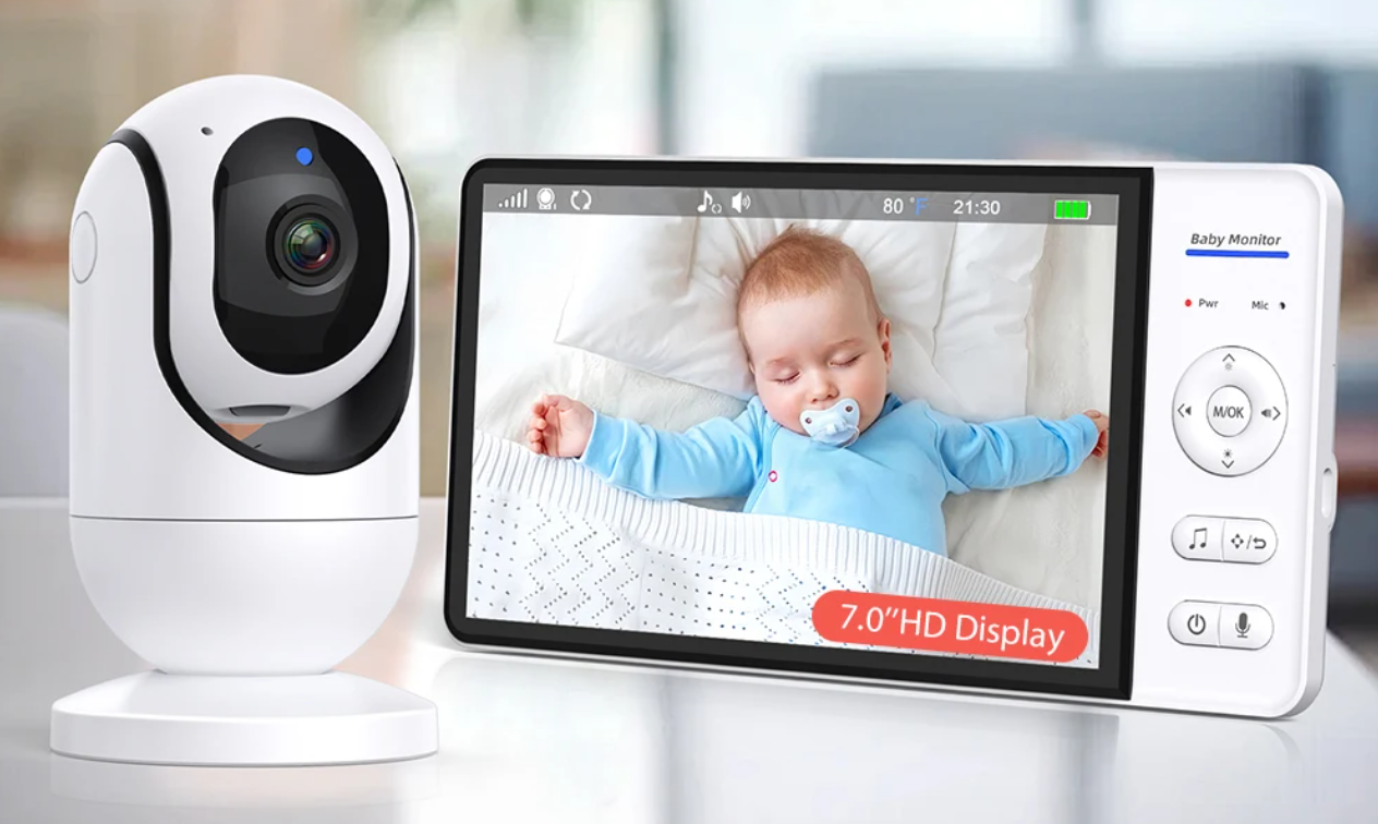 Babyfoon met Camera 7 Inch – 1080P HD Baby Monitor met Audio