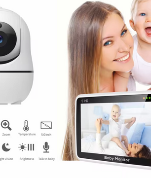 Babyfoon met Camera 5 Inch – HD Monitor met Audio, Nachtzicht en Zoom
