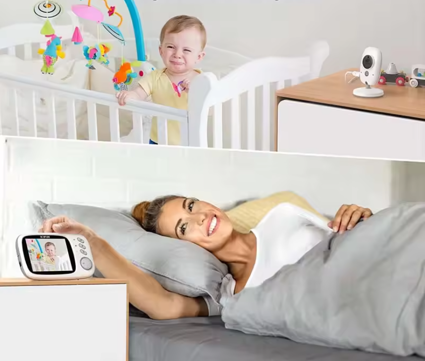 Babyfoon met Camera 3.2 Inch – Draadloze Baby Monitor met Nachtzicht