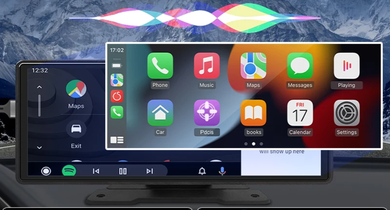 10.26” Car Mirror Display – Draadloze CarPlay en Android Auto