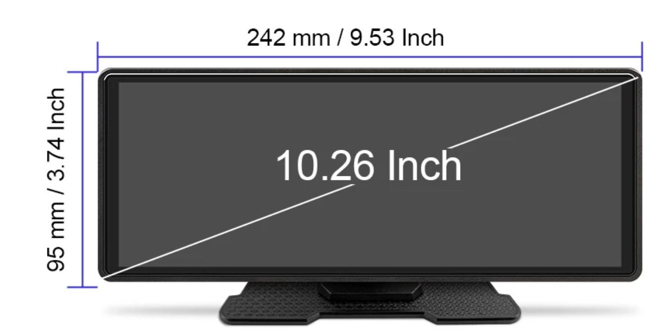 10.26” Car Mirror Display – Draadloze CarPlay en Android Auto