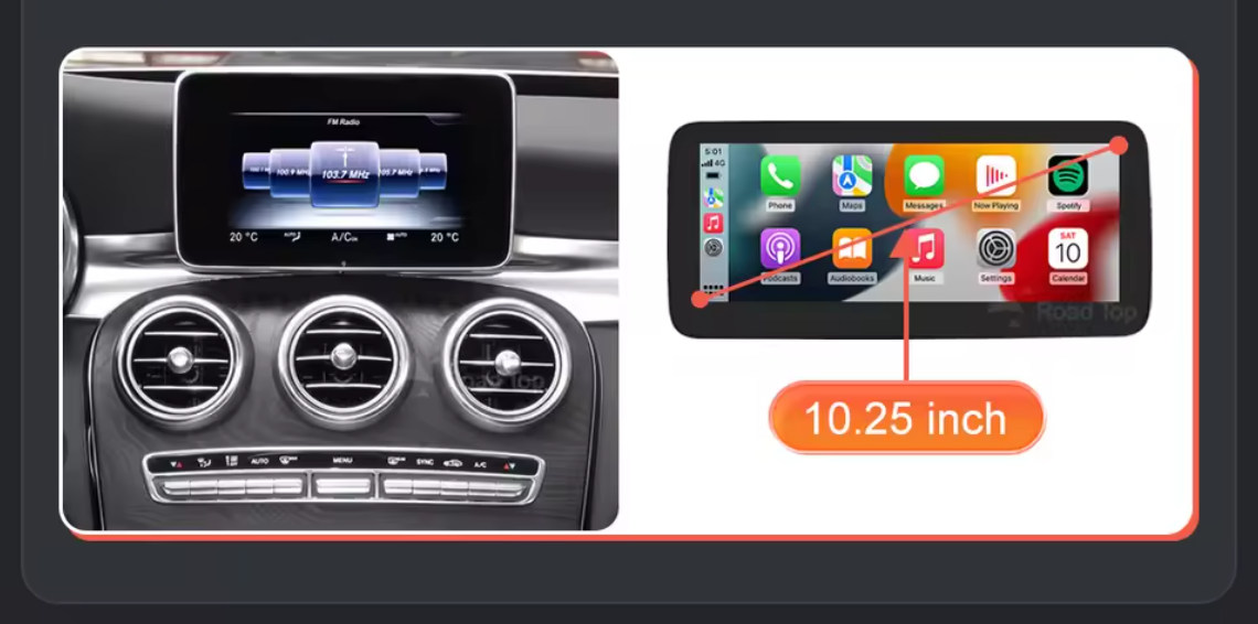 CarPlay Android Auto Scherm 10.25/12.3” – Auto Multimedia Display