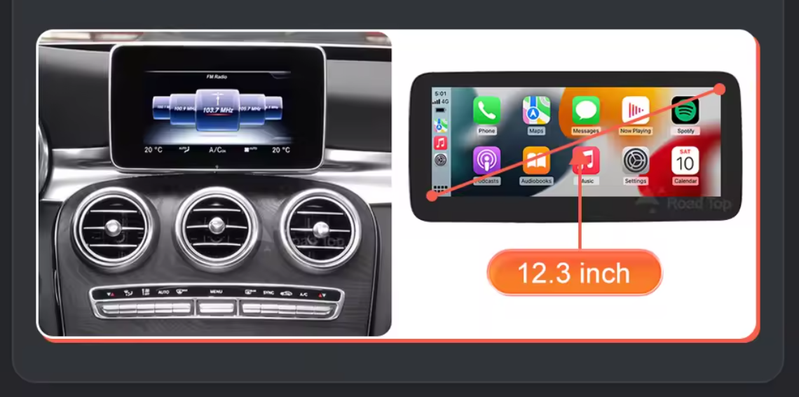 CarPlay Android Auto Scherm 10.25/12.3” – Auto Multimedia Display