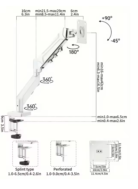 Monitor Arm Bureau – Verstelbare Monitor Beugel 13-32 Inch