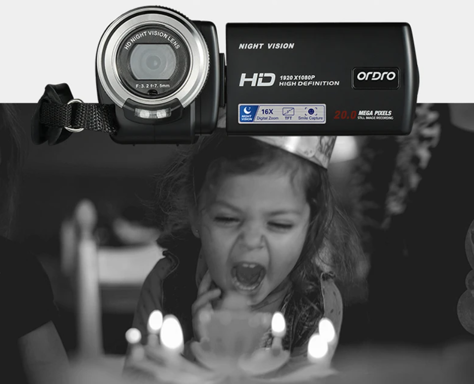 1080P Vlog Camera met Nachtzicht – Digitale Camcorder met Zoom en LCD Scherm