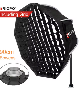 90cm Octagon Softbox met Grid – Bowens Mount Fotografie Diffuser Set