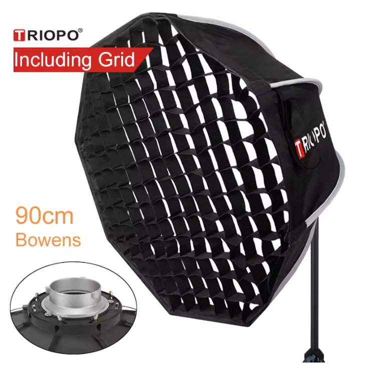 90cm Octagon Softbox met Grid – Bowens Mount Fotografie Diffuser Set