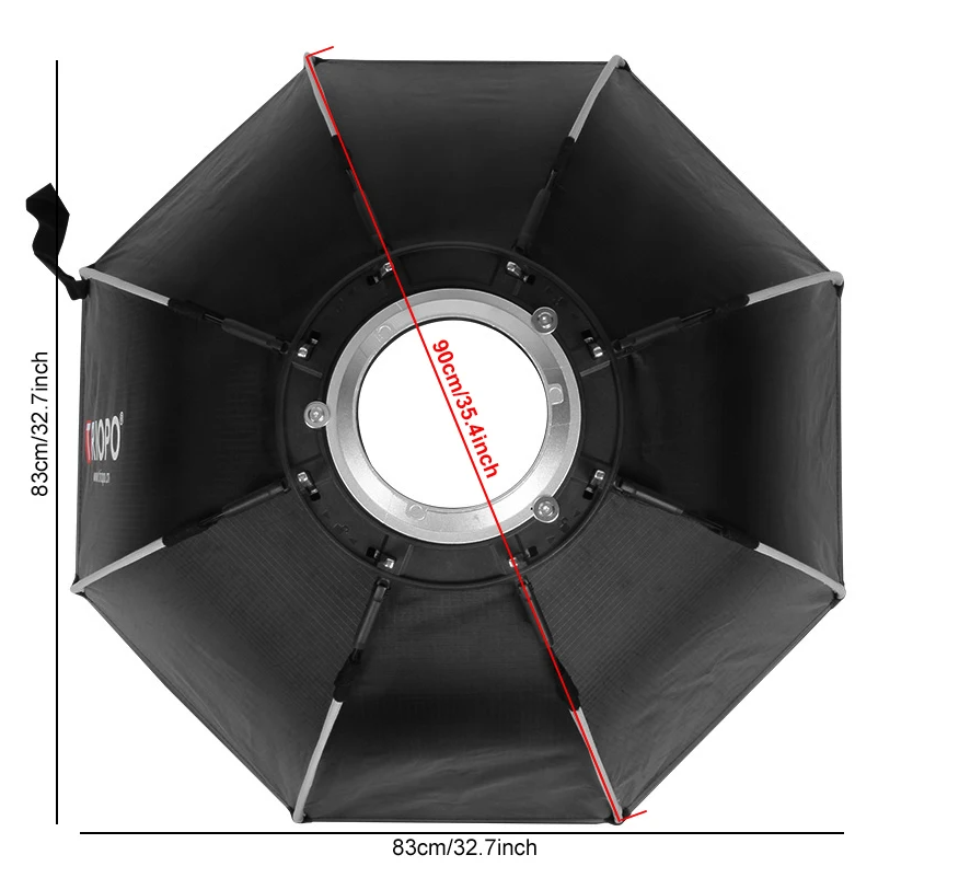 90cm Octagon Softbox met Grid – Bowens Mount Fotografie Diffuser Set