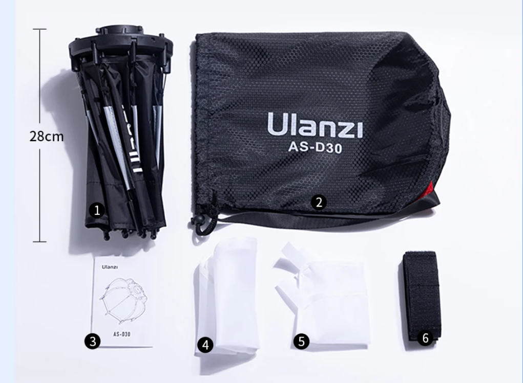 30cm Octagon Softbox – Mini Bowens Mount Quick Setup Licht Diffuser