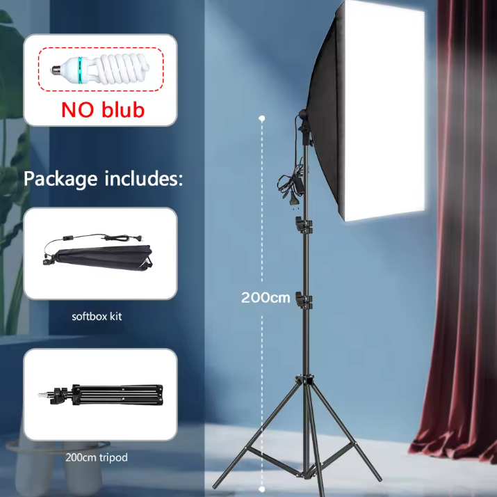 Softbox Studio Lamp Set met Statief – E27 Fotografie Verlichting Continu Licht