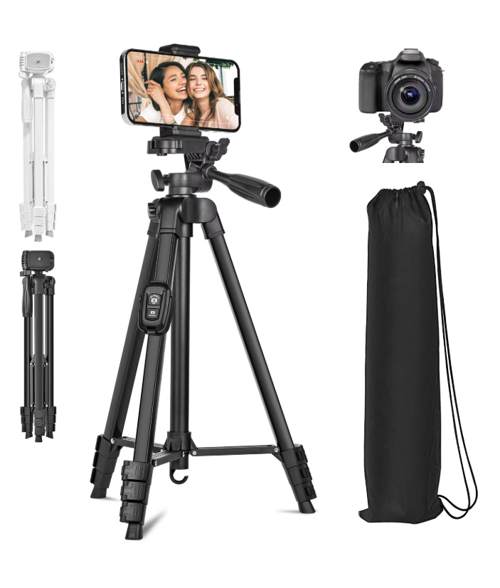 Camera Statief 152cm met Afstandsbediening – Aluminium Tripod voor Smartphone en Camera