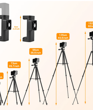 Camera Statief 152cm met Afstandsbediening – Aluminium Tripod voor Smartphone en Camera