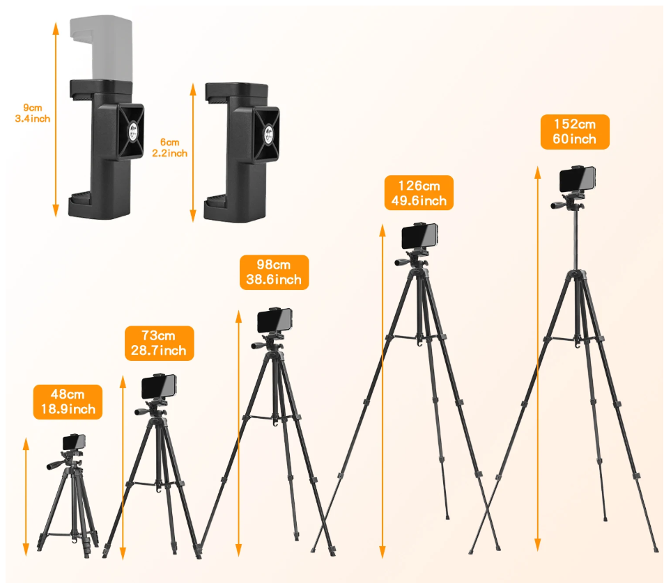 Camera Statief 152cm met Afstandsbediening – Aluminium Tripod voor Smartphone en Camera