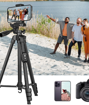 Camera Statief 152cm met Afstandsbediening – Aluminium Tripod voor Smartphone en Camera