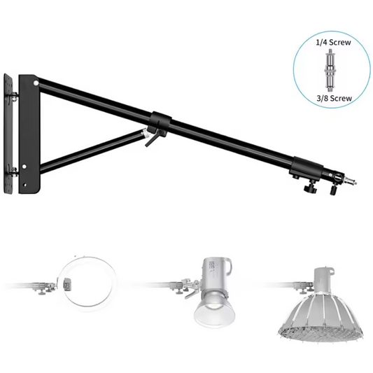 Muur Boom Arm 100/135/170cm – Verstelbare Studio Lamp Houder voor Softbox en Ringlamp