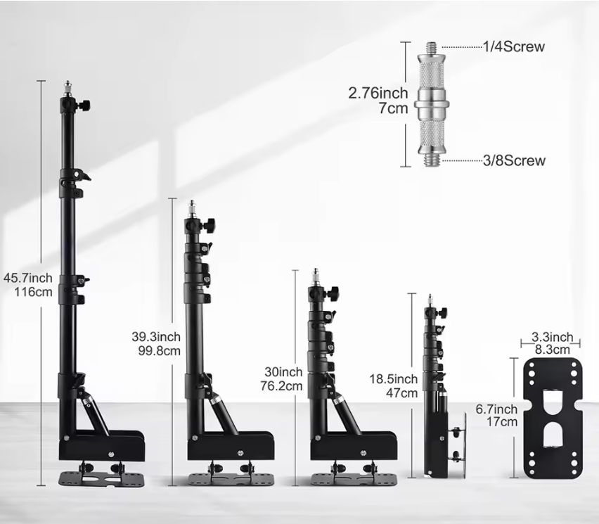 Muur Boom Arm 100/135/170cm – Verstelbare Studio Lamp Houder voor Softbox en Ringlamp